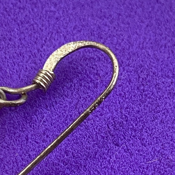 💛 Vintage 925 Pink & Purple Flower Drop Earrings - Picture 4 of 4